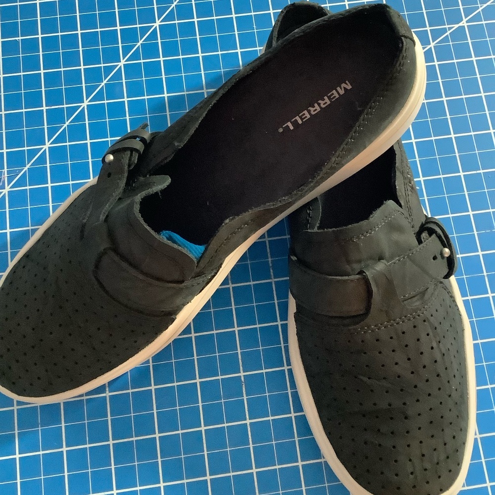 Merrell Womens Around Town City Slip On Air Black Nubuck Sneaker Sz 9.5 Walking